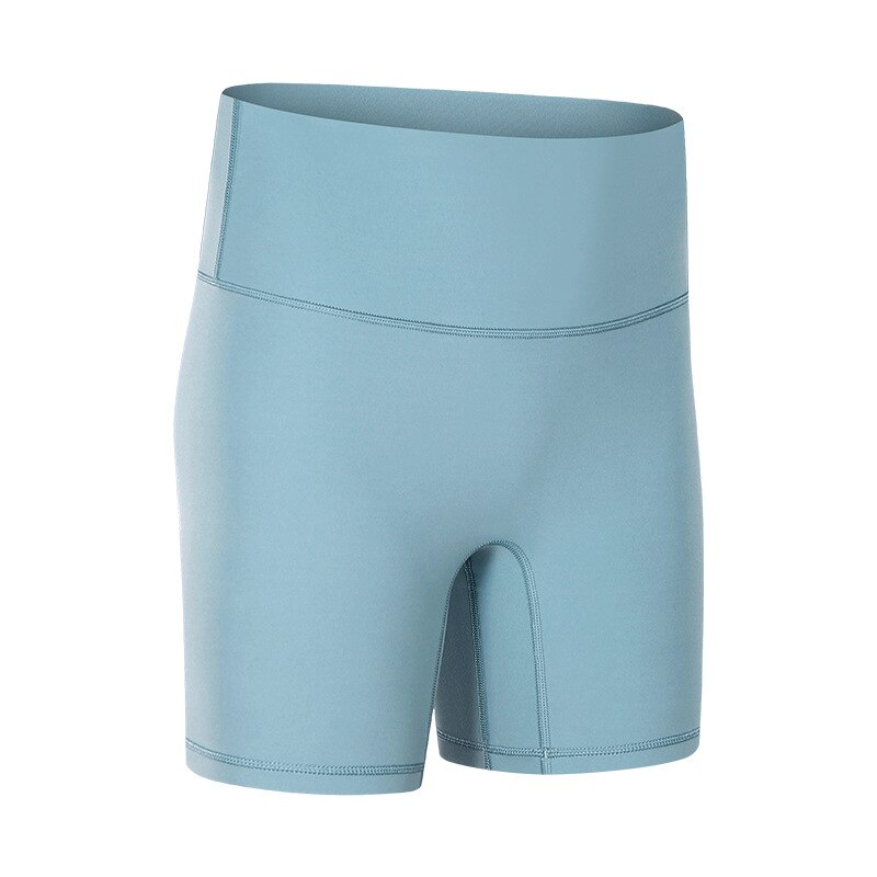 Women's Solid Color High Waist Yoga Shorts - Blue Force Sports