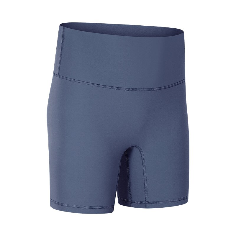 Women's Solid Color High Waist Yoga Shorts - Blue Force Sports