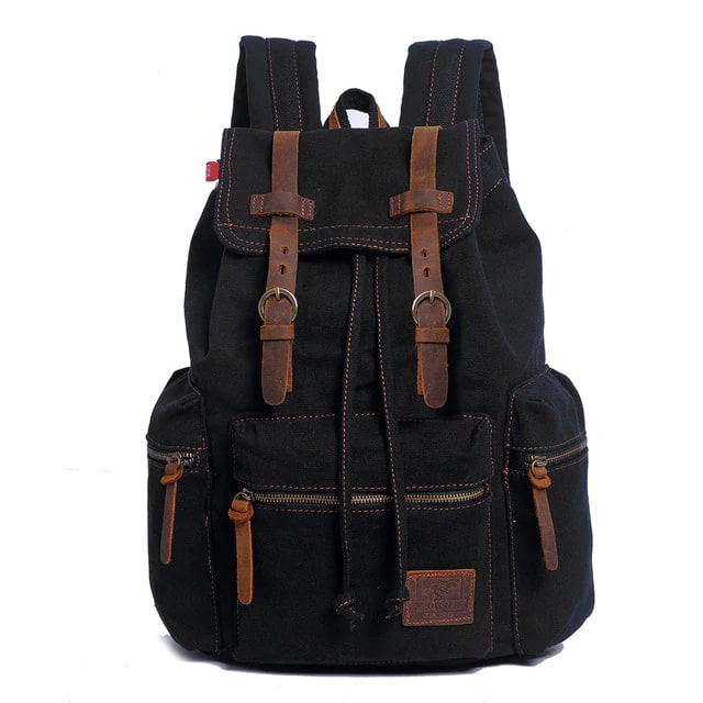 Men's Canvas Travel Drawstring Backpack - Blue Force Sports