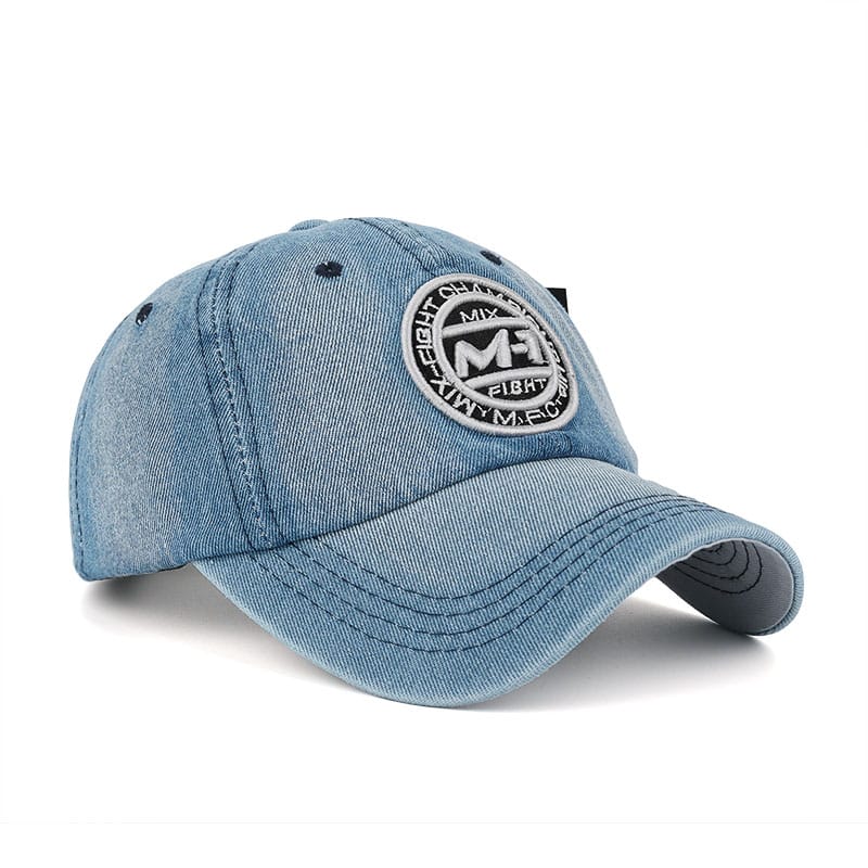 Demin Baseball Cap with Embroidery - Blue Force Sports