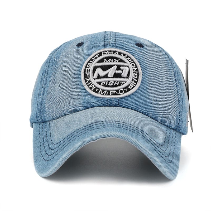 Demin Baseball Cap with Embroidery - Blue Force Sports