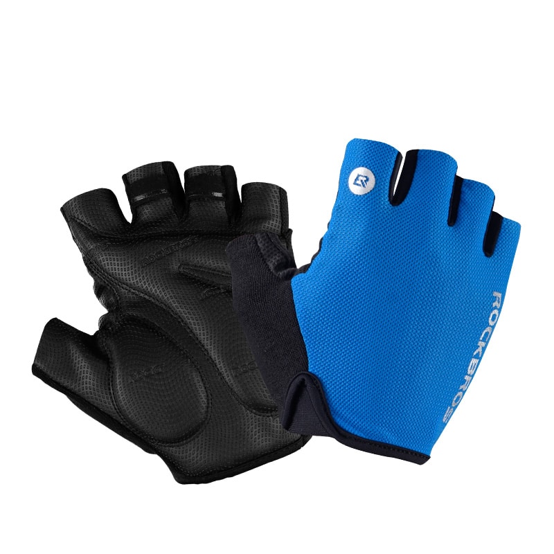 Shockproof Anti-Slip Unisex Cycling Half-Finger Gloves - Blue Force Sports