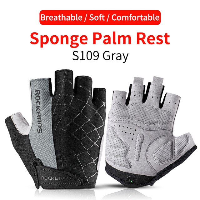 Shockproof Anti-Slip Unisex Cycling Half-Finger Gloves - Blue Force Sports