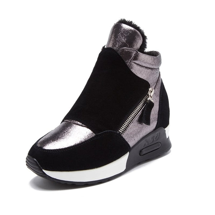 Women's Plush High Top Sneakers - Blue Force Sports