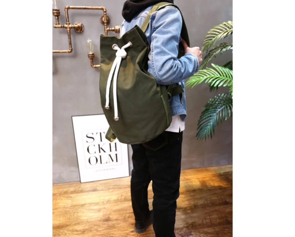 Men's Canvas Drawstring Backpack - Blue Force Sports