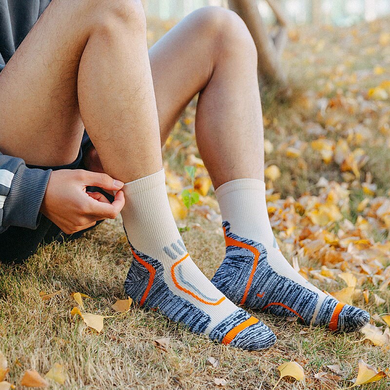 Men's Robotic Print Warm Running Socks - Blue Force Sports