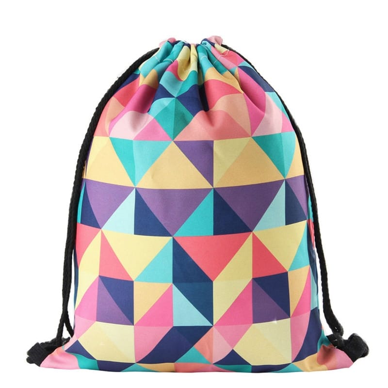 Wome's Mosaic Print Drawstring Backpack - Blue Force Sports