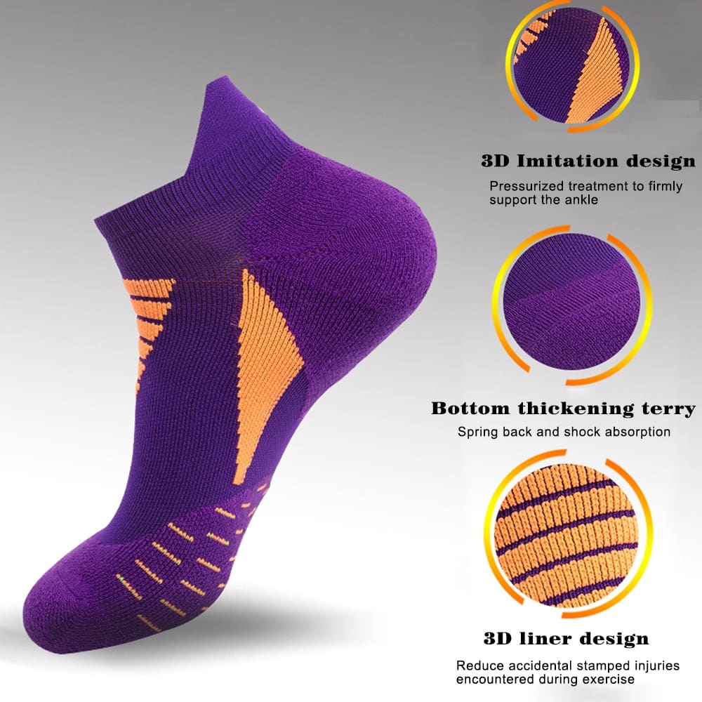 Men's Striped Coolmax Ankle Sports Socks - Blue Force Sports