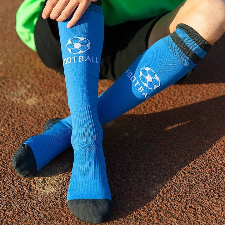 Men's Football Print High Soccer Socks - Blue Force Sports