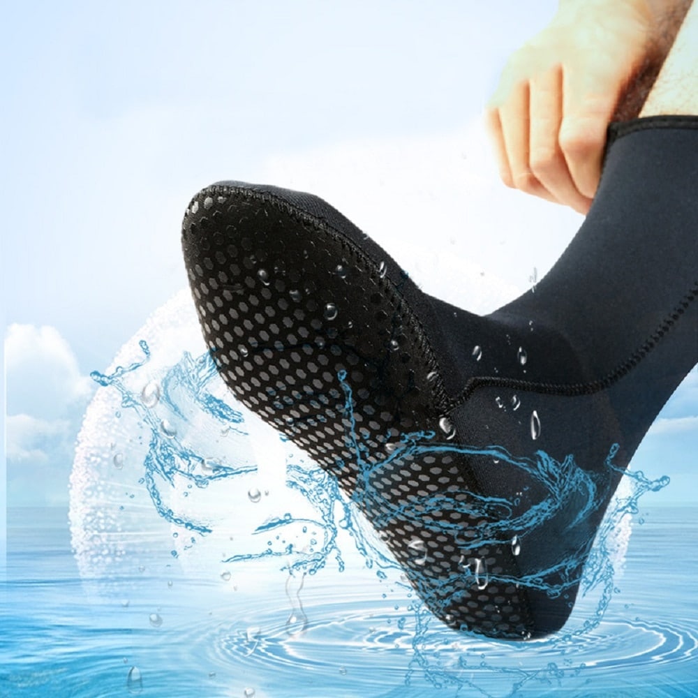 Solid Black Diving Socks - Blue Force Sports