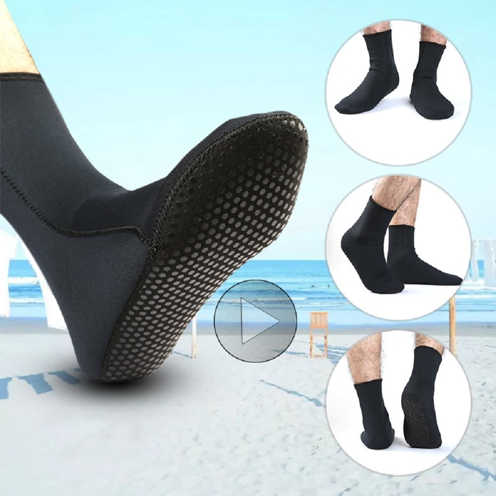 Solid Black Diving Socks - Blue Force Sports