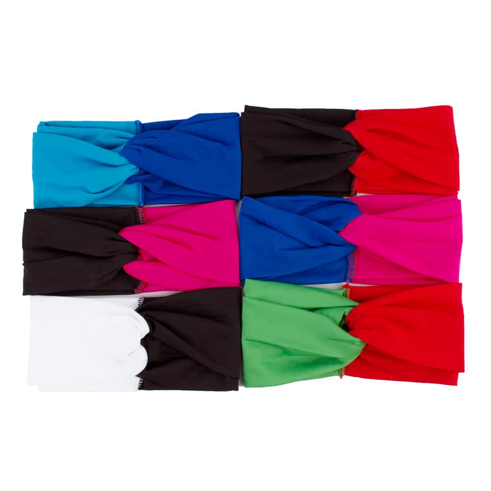 Women's Two Tone Criss Cross Yoga Headband - Blue Force Sports