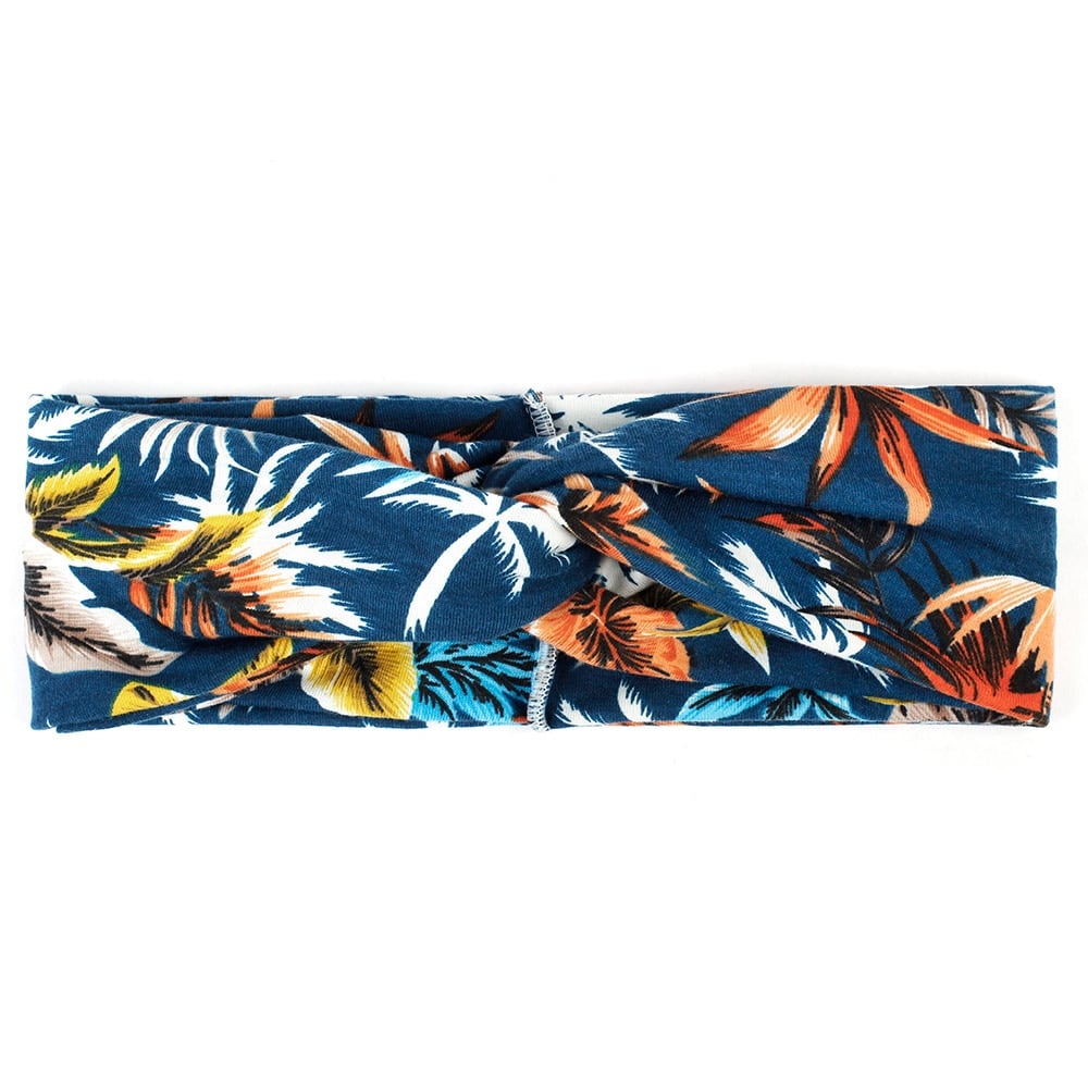 Women's Two Tone Criss Cross Yoga Headband - Blue Force Sports