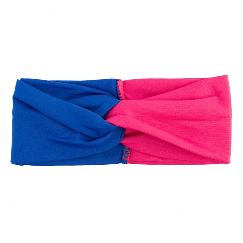 Women's Two Tone Criss Cross Yoga Headband - Blue Force Sports