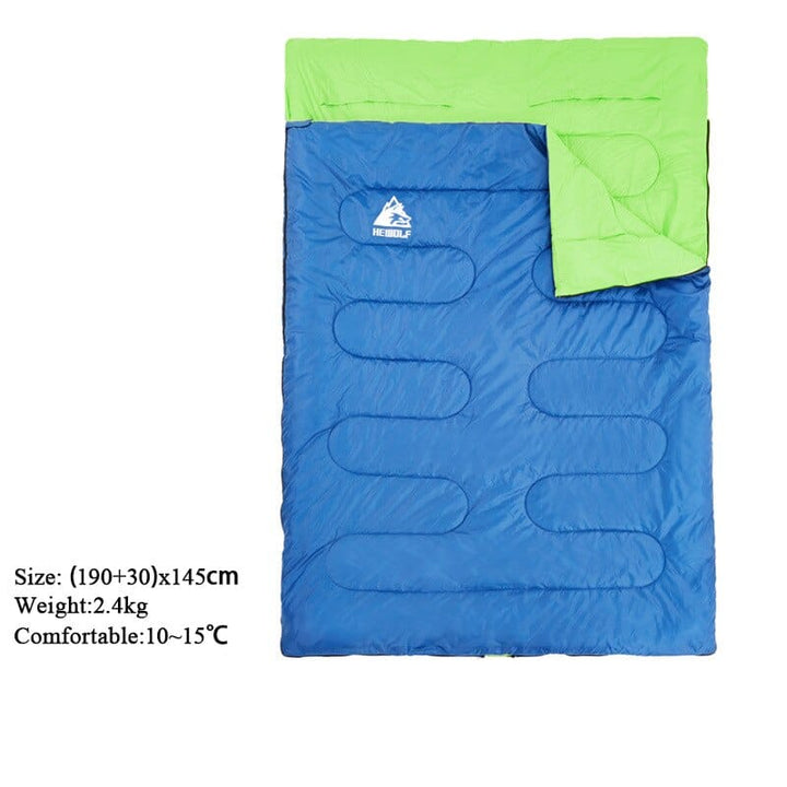 Plaid Detailed Double Sleeping Bag - Blue Force Sports