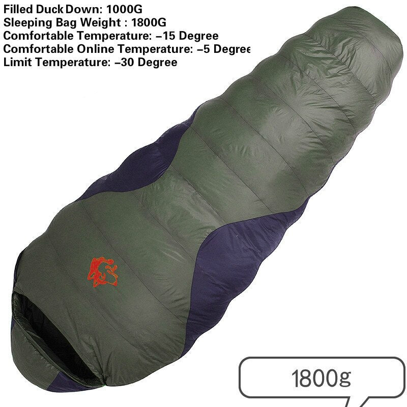 Warm Sleeping Bag with Duck Down Filling - Blue Force Sports