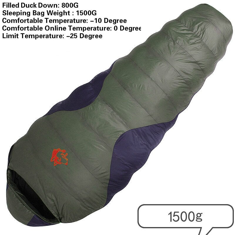 Warm Sleeping Bag with Duck Down Filling - Blue Force Sports