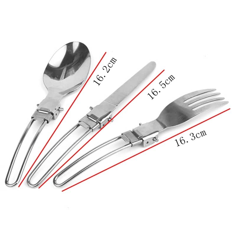 Foldable Ultralight Stainless Steel Cutlery for Car Camping - Blue Force Sports