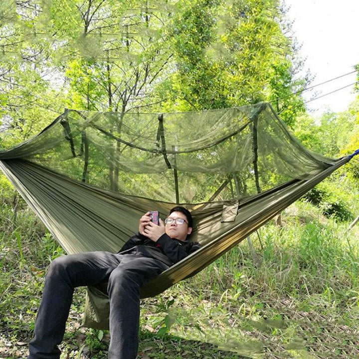 Mosquito Net Added Camping Hammock - Blue Force Sports