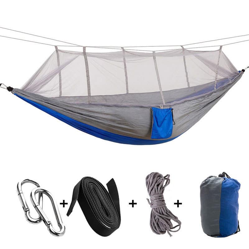 Mosquito Net Added Camping Hammock - Blue Force Sports
