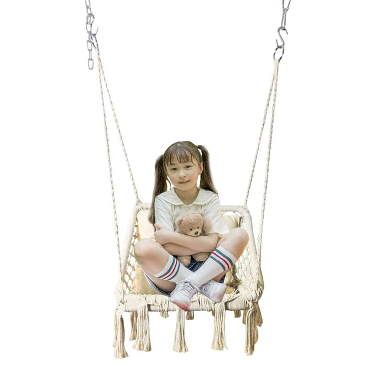 Romantic Cotton Hanging Chair for Garden - Blue Force Sports