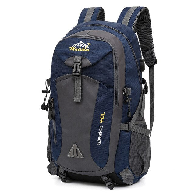 Waterproof Camping Backpack with USB Port - Blue Force Sports