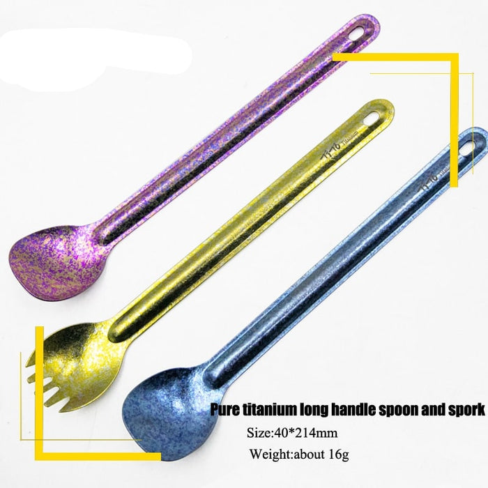 Travel Titanium Long Spork - Blue Force Sports