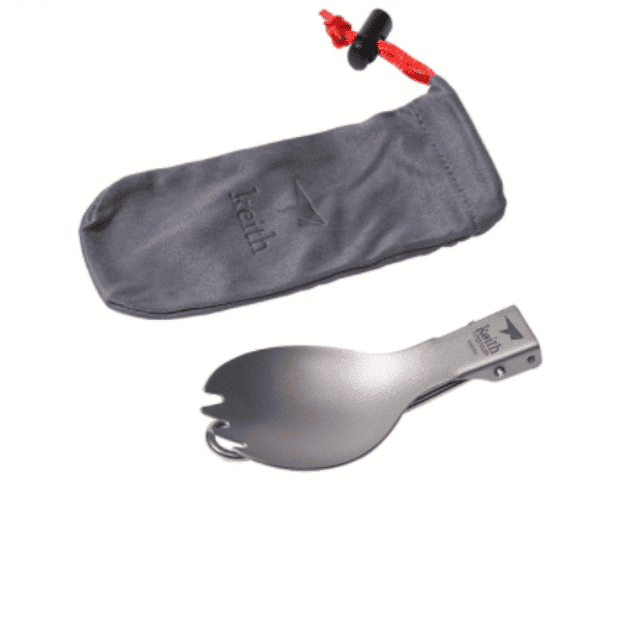 Multifunctional Folding Eco-Friendly Titanium Camping Spoon - Blue Force Sports