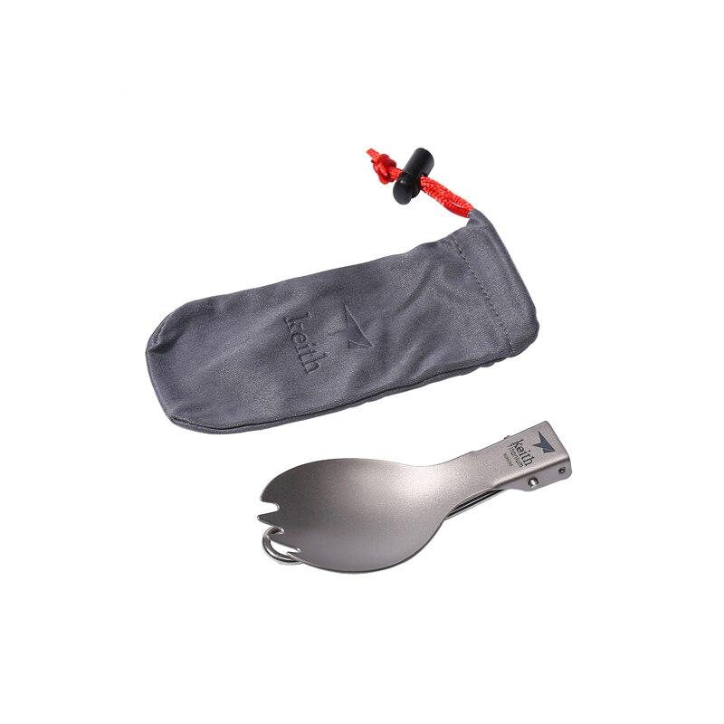 Multifunctional Folding Eco-Friendly Titanium Camping Spoon - Blue Force Sports