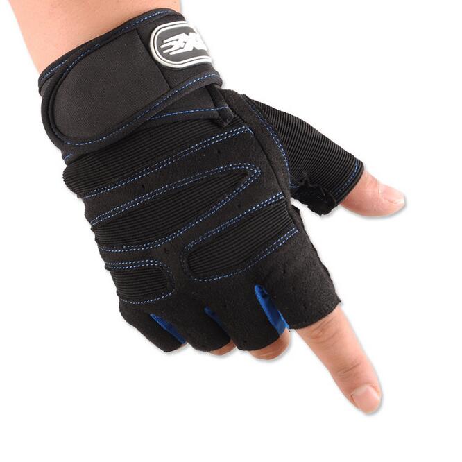 Men's Half Finger Fitness Gloves with Silicone Pads - Blue Force Sports