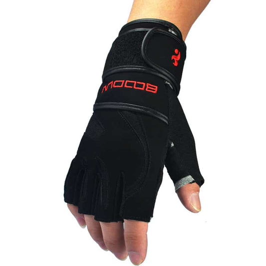 Men's Genuine Leather Half Finger Crossfit Gloves - Blue Force Sports