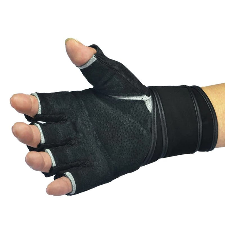 Men's Genuine Leather Half Finger Crossfit Gloves - Blue Force Sports