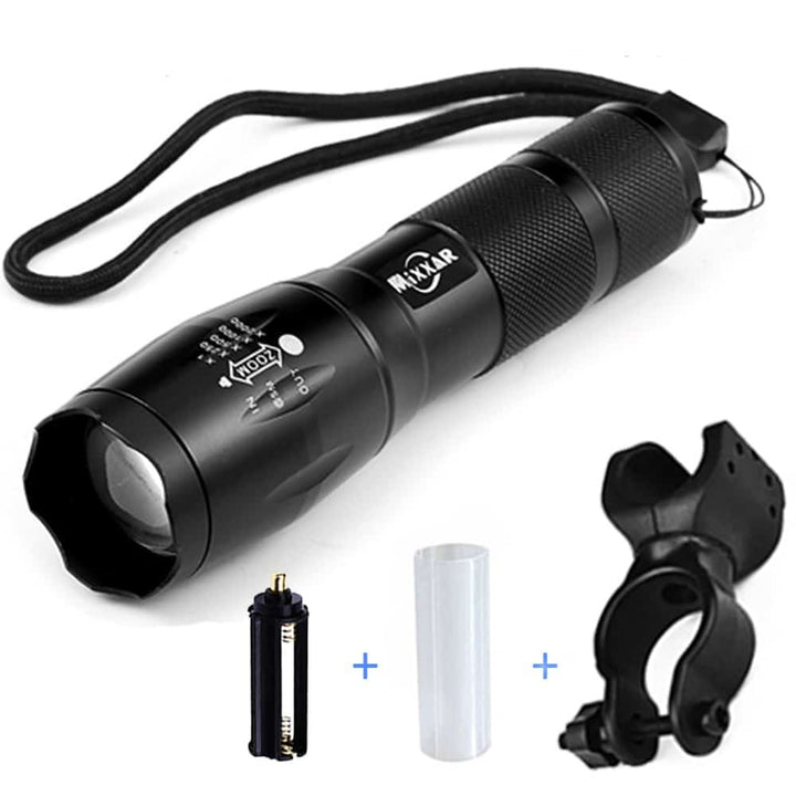 Waterproof Zoomable Bicycle LED Flashlight with Adjustable Focus - Blue Force Sports