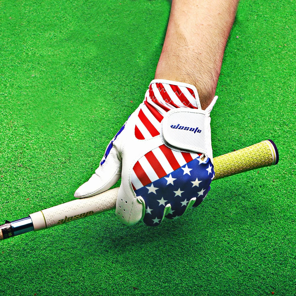 Left-Handed USA Flag Printed Golf Gloves - Blue Force Sports