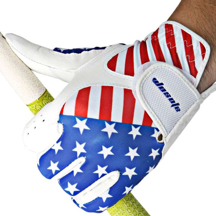 Left-Handed USA Flag Printed Golf Gloves - Blue Force Sports
