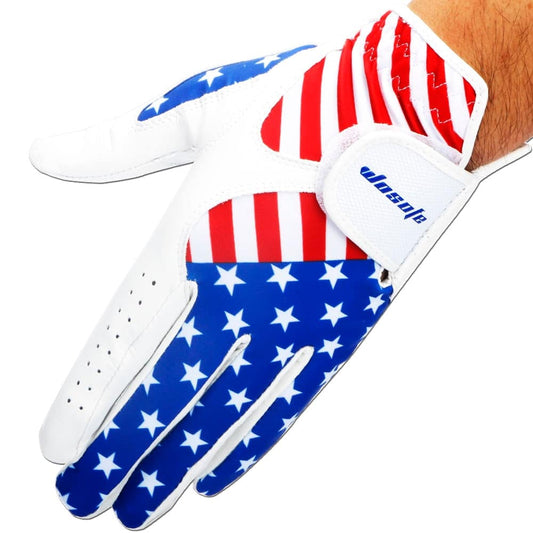 Left-Handed USA Flag Printed Golf Gloves - Blue Force Sports