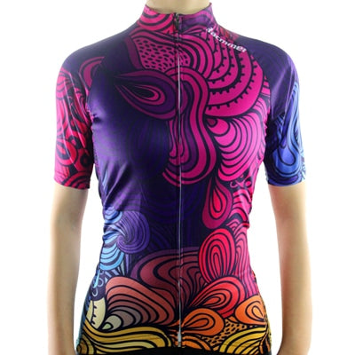 Cute Quick-Drying Breathable Patterned Women’s Cycling Jersey - Blue Force Sports