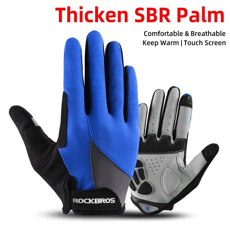 Two tone Design Thermal Bike Gloves - Blue Force Sports
