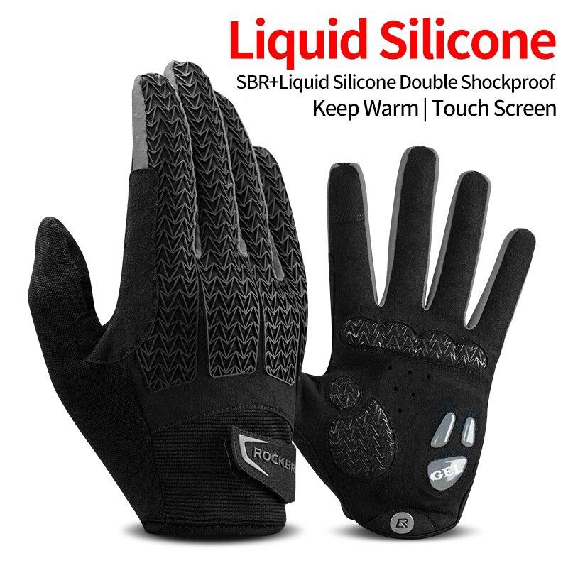 Two tone Design Thermal Bike Gloves - Blue Force Sports