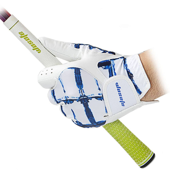 Left-Handed Genuine Leather Golf Glove - Blue Force Sports