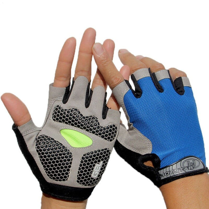 Gel Padded Half Finger Sports Gloves - Blue Force Sports