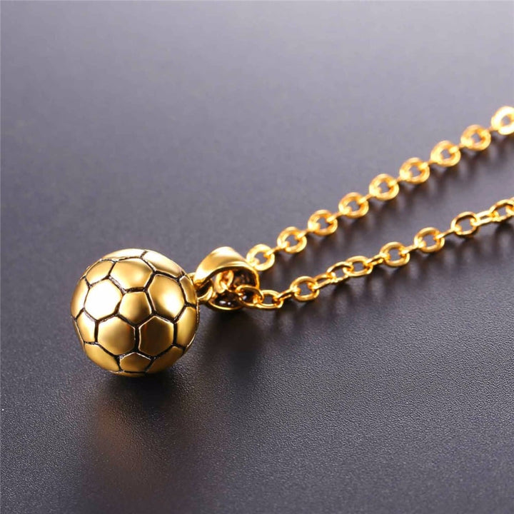 Stainless Steel Football Ball Pendant Necklace - Blue Force Sports