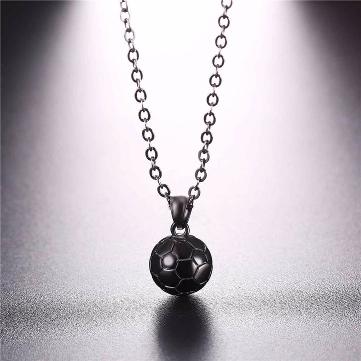 Stainless Steel Football Ball Pendant Necklace - Blue Force Sports
