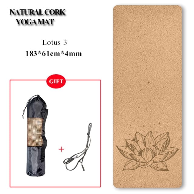 Natural Cork Yoga Mat - Blue Force Sports