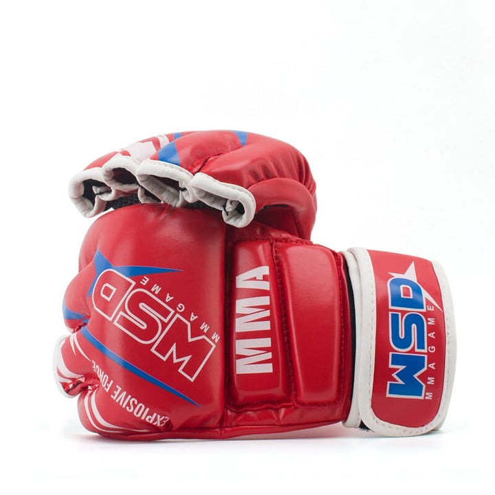 Boxing MMA Gloves with Open Fingers for Adults - Blue Force Sports