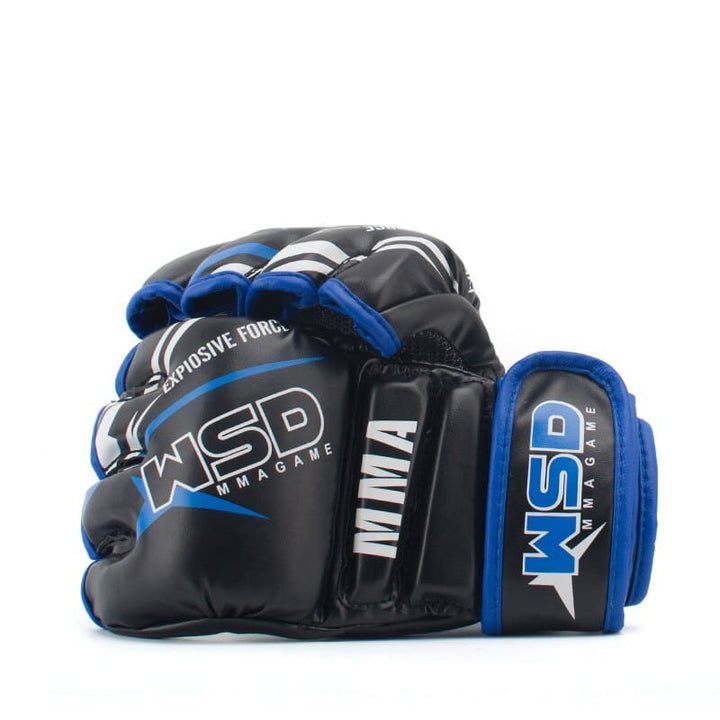Boxing MMA Gloves with Open Fingers for Adults - Blue Force Sports