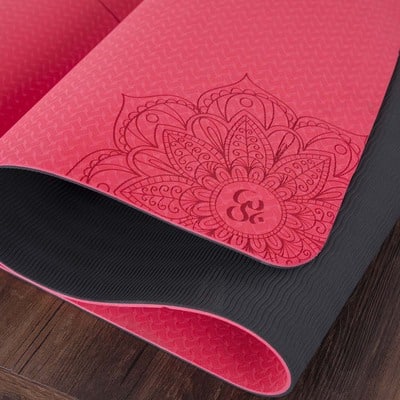 6 mm Patterned Yoga Mat with Bag - Blue Force Sports
