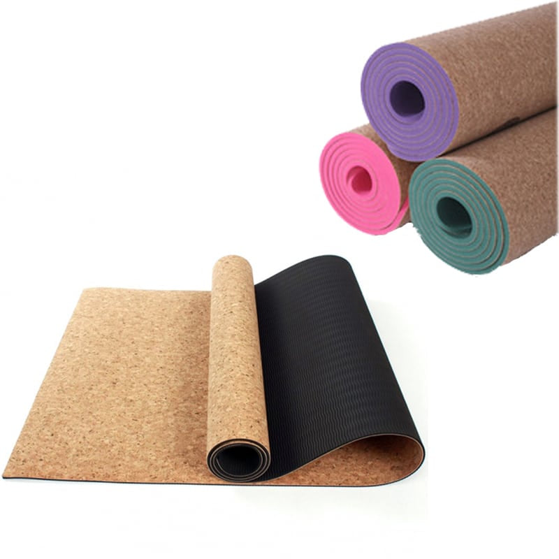 Two Layer Cork Yoga Mat - Blue Force Sports