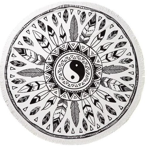 Indian Style Yoga Blanket with Tassels - Blue Force Sports