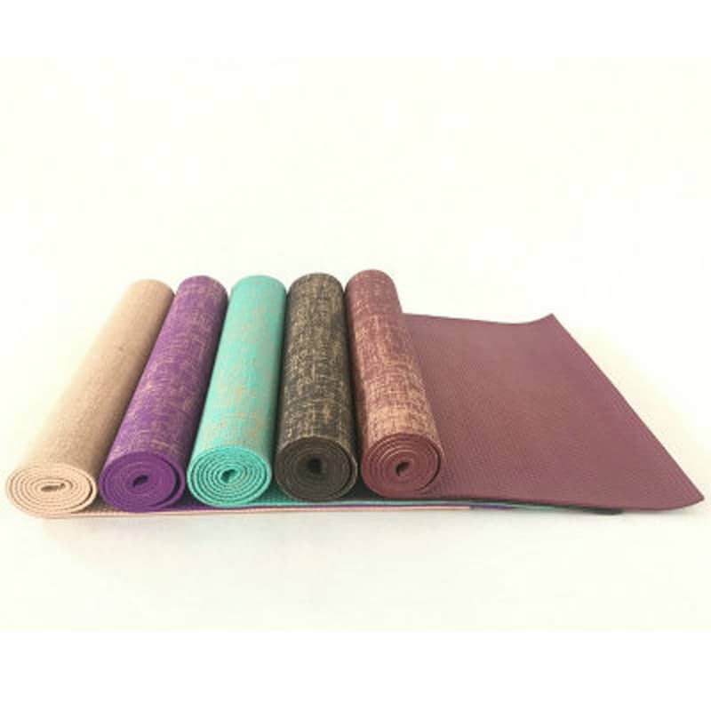 Thick Natural Linen Coated Yoga Mat - Blue Force Sports